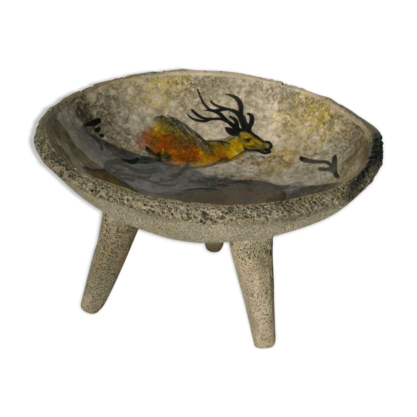 Vintage tripod cut ceramic lava way and rock decoration