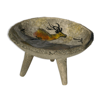Vintage tripod cut ceramic lava way and rock decoration