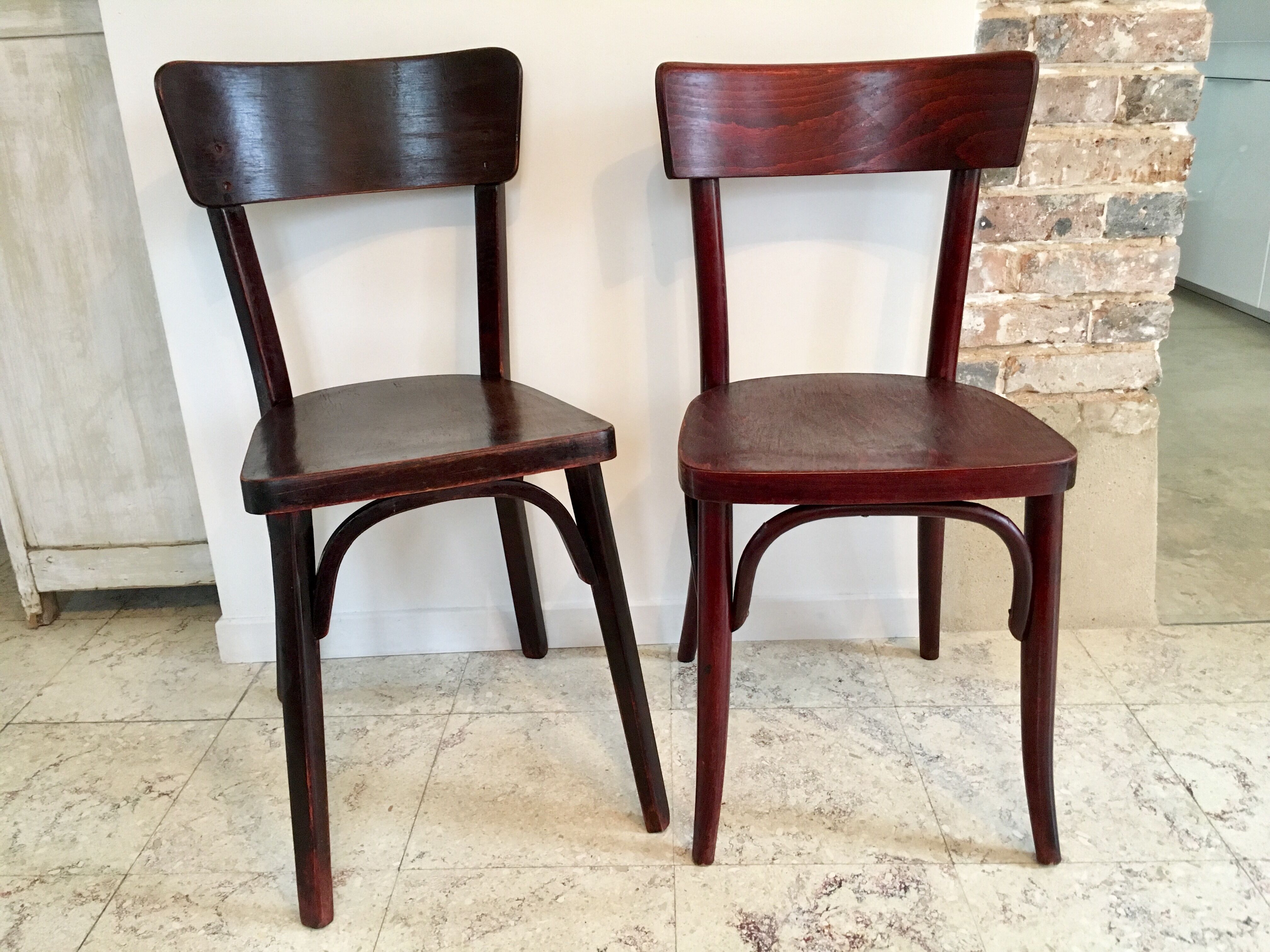 Pair of vintage bistro chairs Berc Antoine