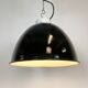 Industrial black enamel lamp with porcelain top, 1950s