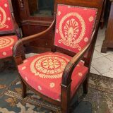 Period armchair Restoration in solid carved mahogany