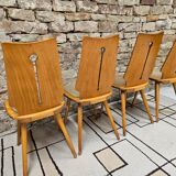 Set of 4 brutalist bistro chairs