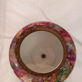 Set of painted earthenware vases mounted on bronze
