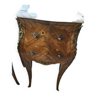 Pair of marquetry bedside tables