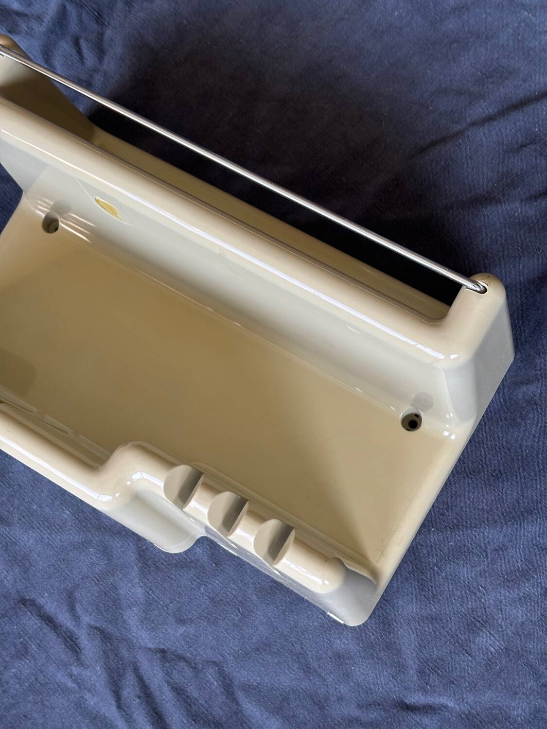 Space Age beige plastic wall shelf