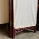 4-panel screen in dark wood and beige cotton