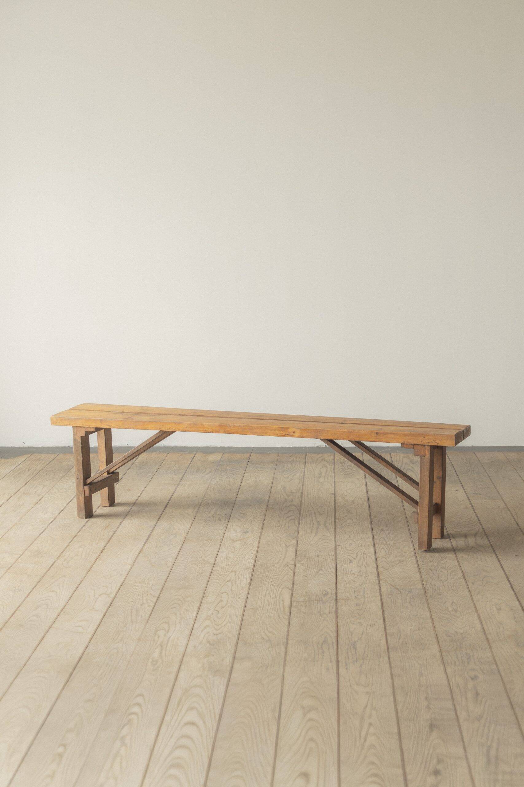 Stained pine bench