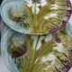 6 19th century plates in Luneville barbotine, asparagus or artichoke