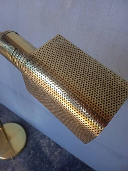 Reading floor lamp in golden brass vintage design 1970