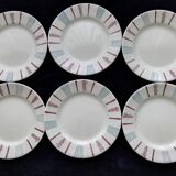 6 Sarreguemines earthenware dessert plates Neuilly model