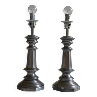 Pair of vintage Marks & Spencer lamp bases made in the UK