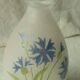 Lightly enameled granite glass carafe late 19th century