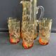 Saint Louis beer service in blown and cut amber crystal – Art Deco
