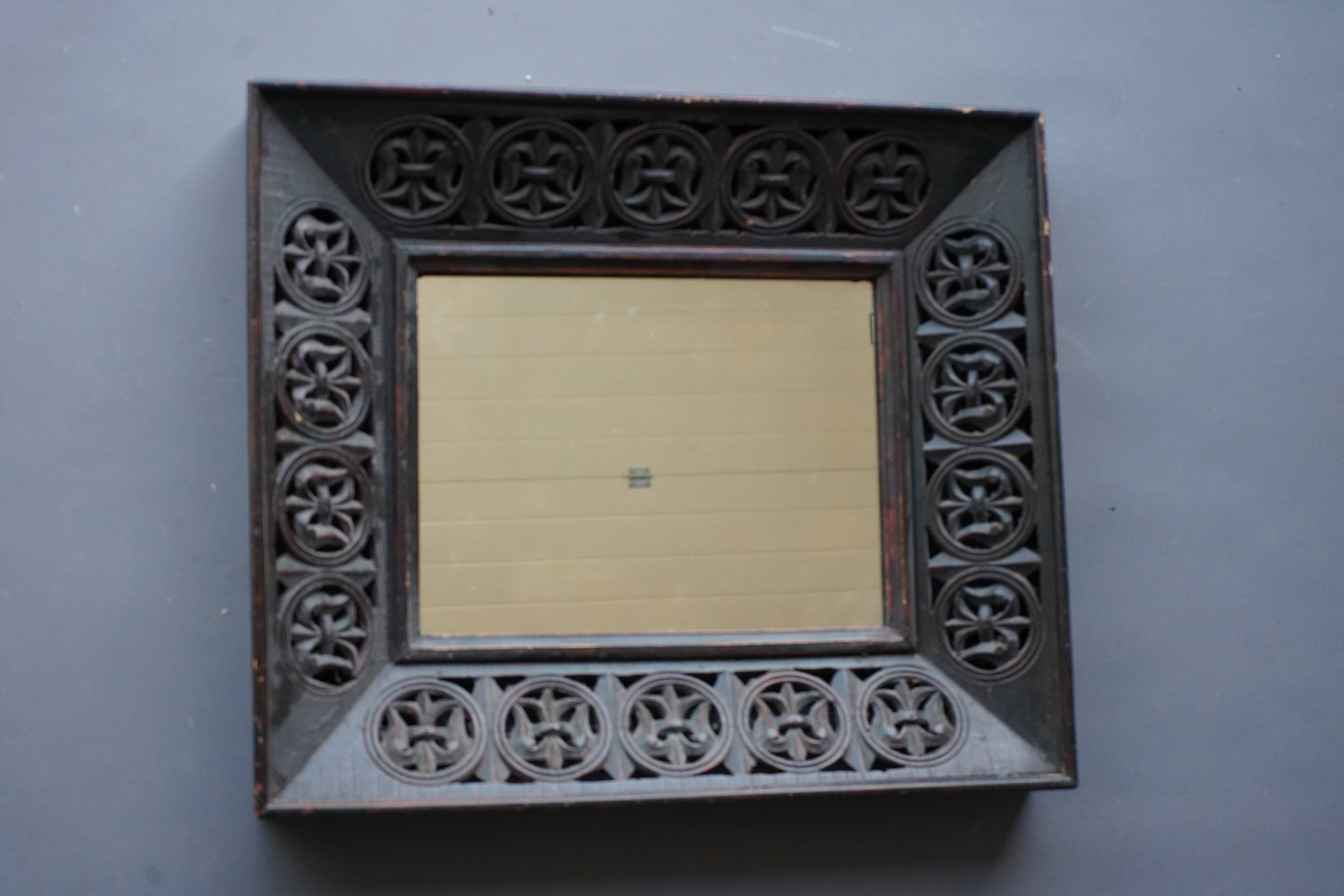 Miroir mural en bois à cadre profond