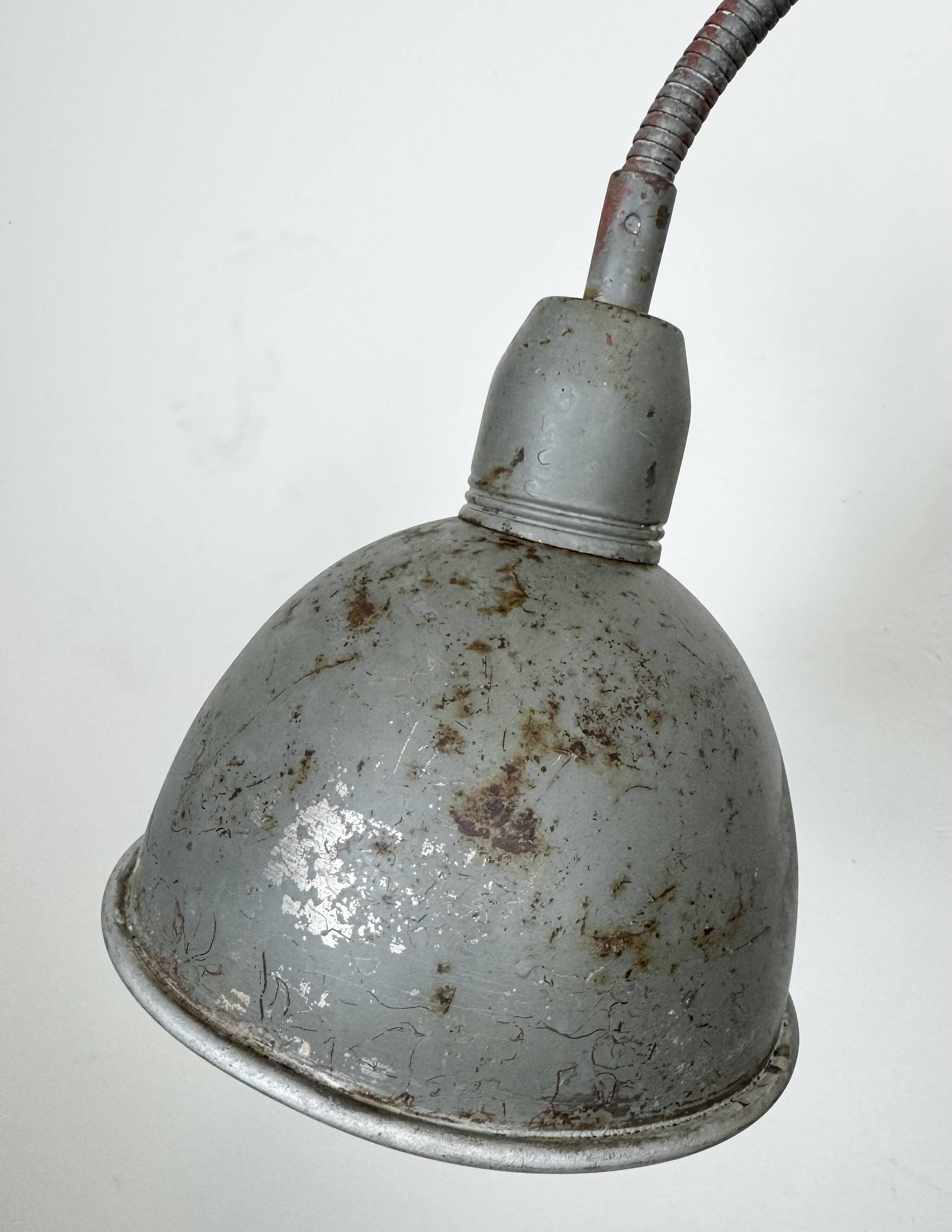 Grey Industrial Gooseneck Scissor Wall Lamp from Elektroinstala, 1960s