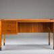 Scandinavian modern teak writing desk attributed to H. Brockmann Petersen for Poul M. Jessen, 1960s