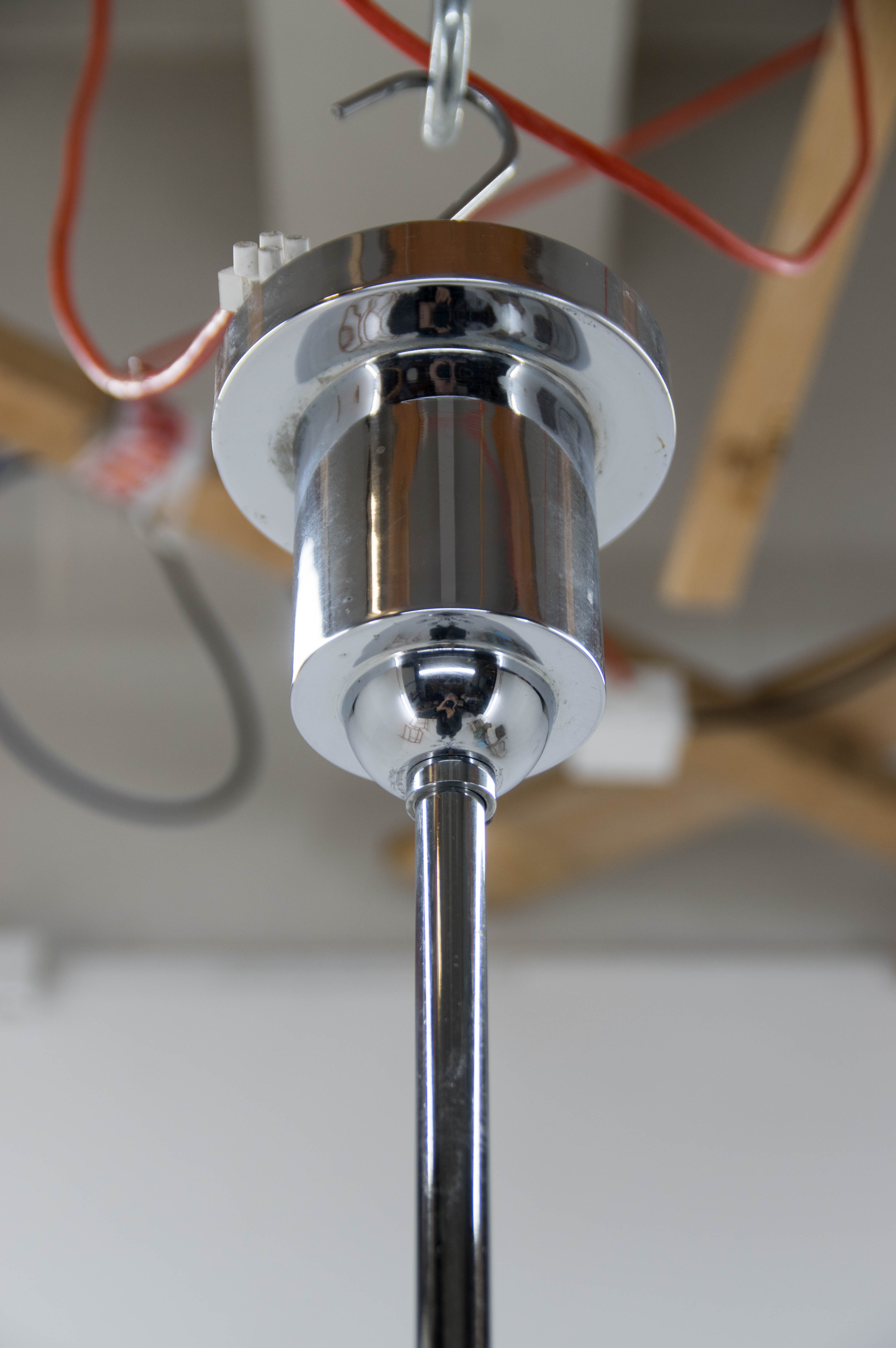 Bauhaus chrome-plated tubular chandelier, 1930s