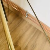 Coffee table from the 50s/60s, glass, brass, black metal.