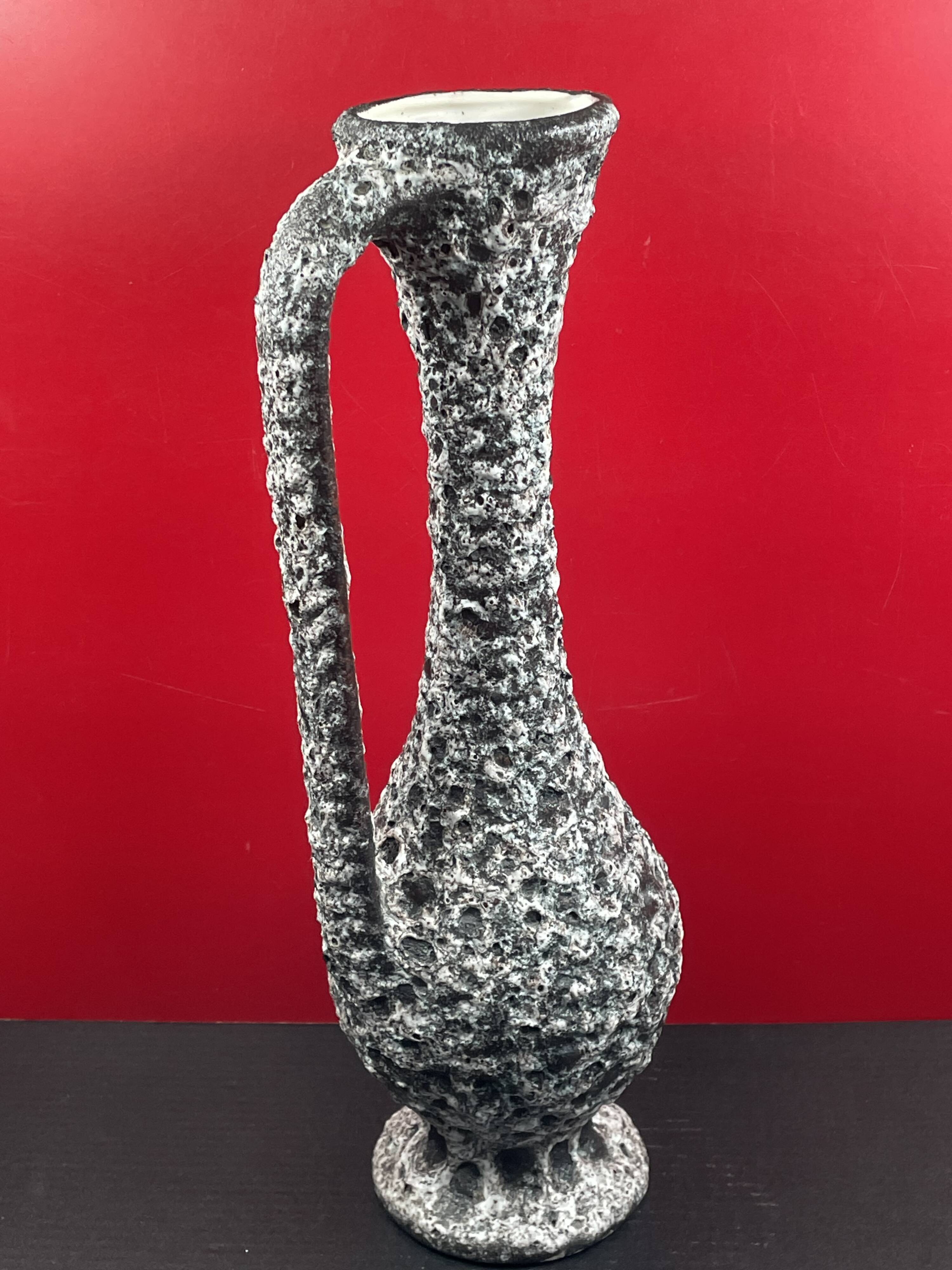 Large ceramic jar Fat Lava Vallauris 60s/70s - H: 45 cm