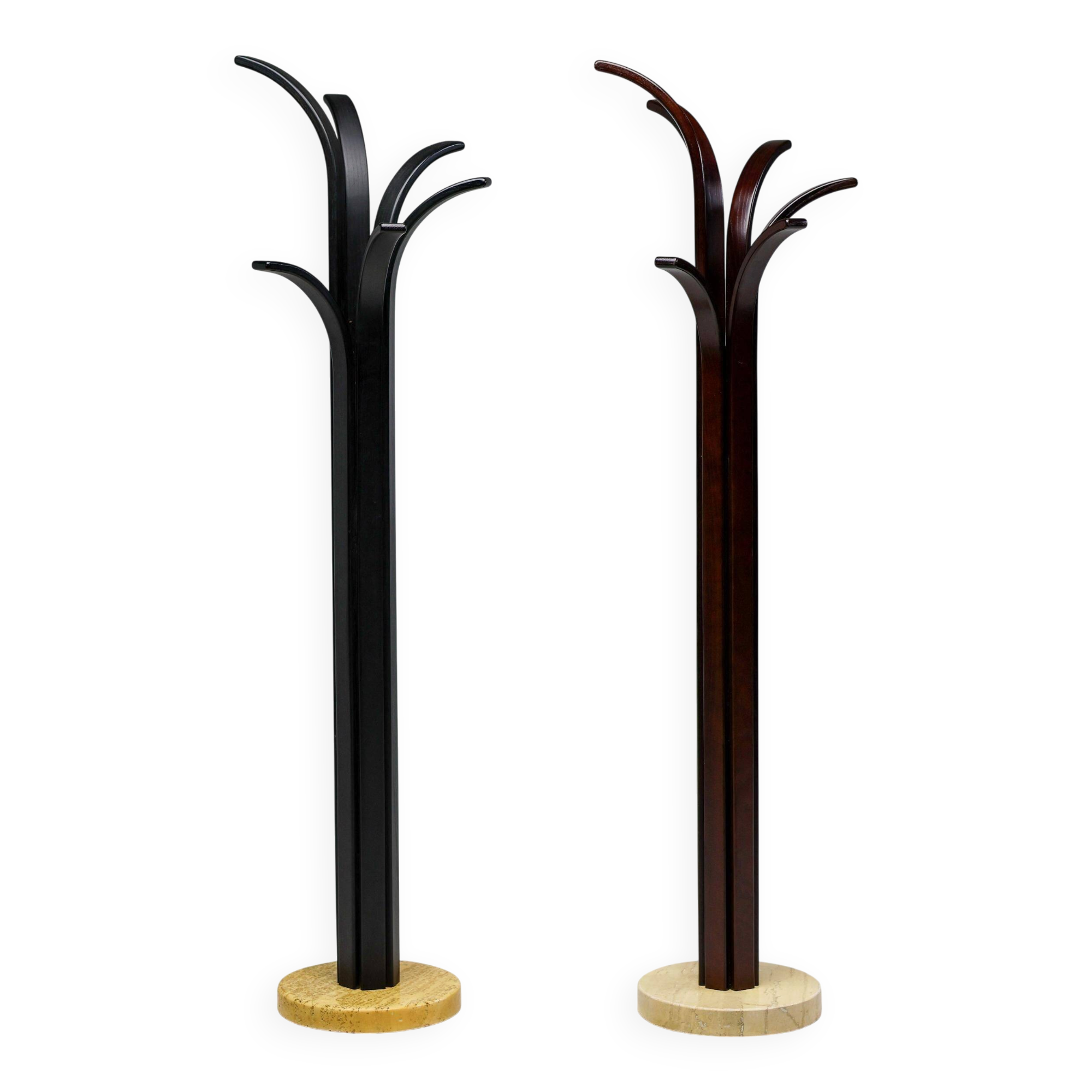 Pair of coat racks in plywood by Carlo Cerbaro for Porada