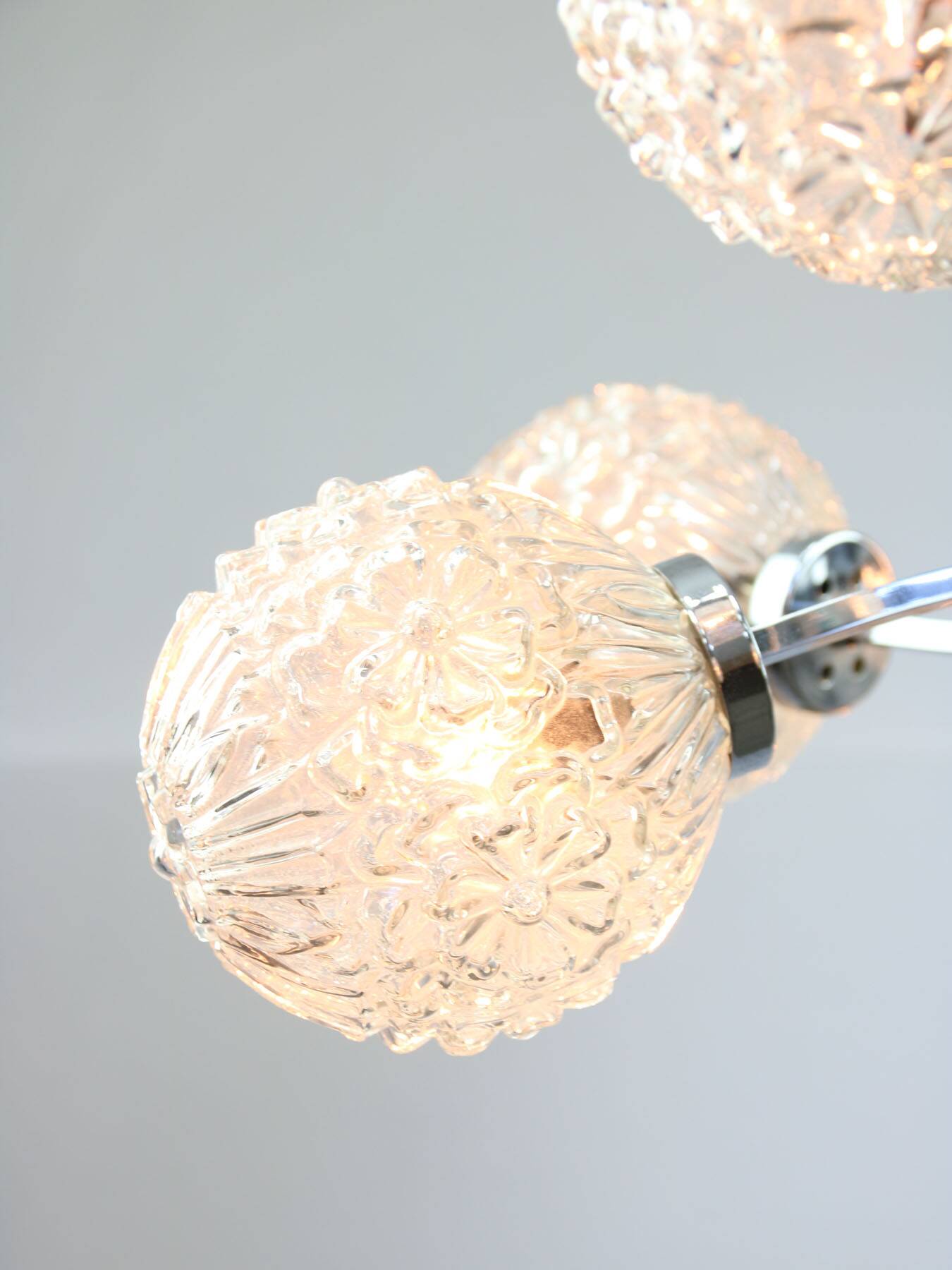 Mid-century Italian 8-Arm Chrome and Crystal Chandelier, 1960s