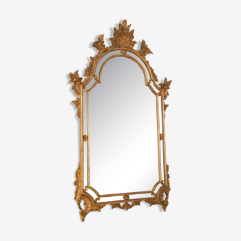 Gold wooden beaded mirror 19th Italy