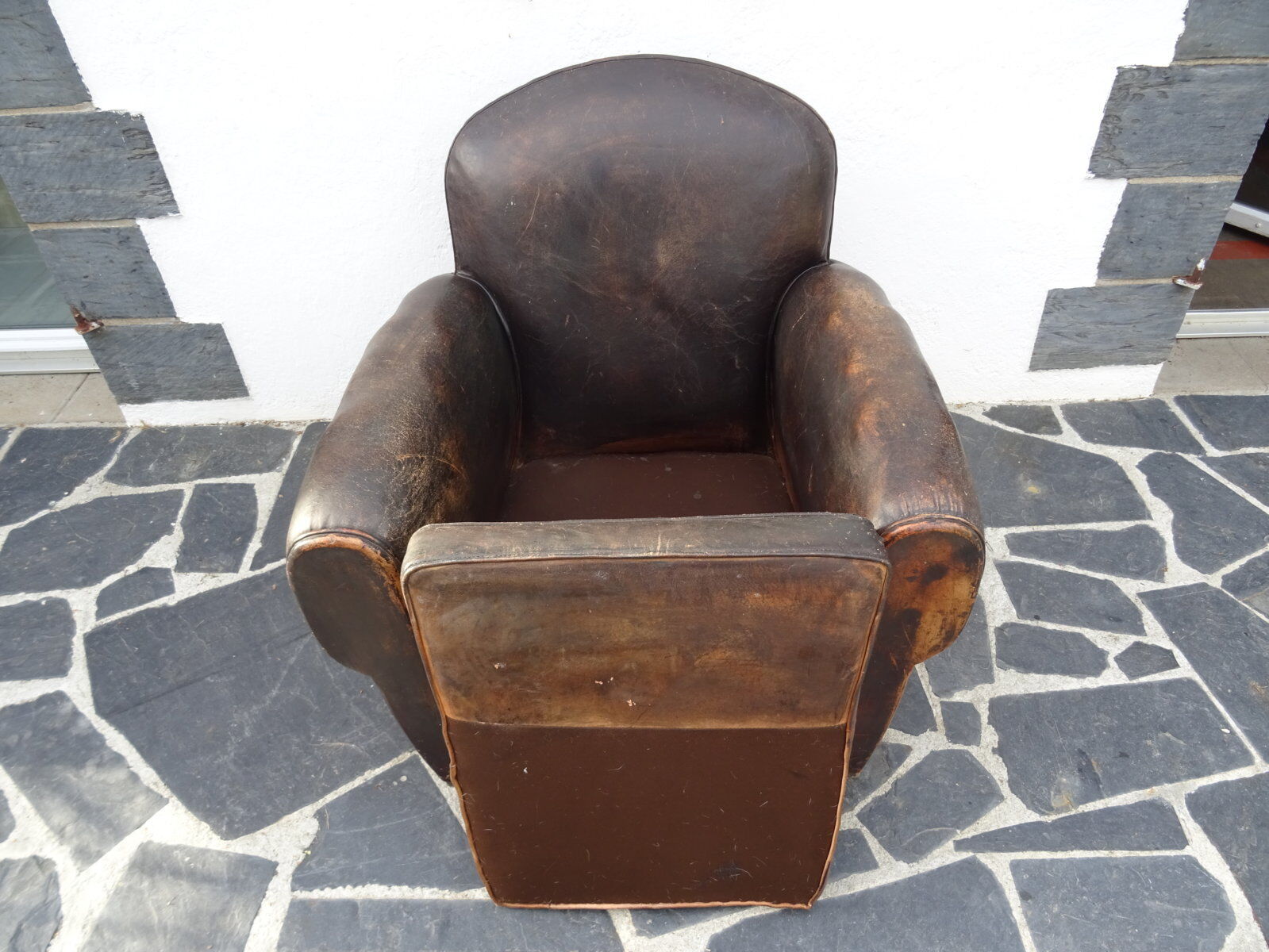 30s leather club armchair