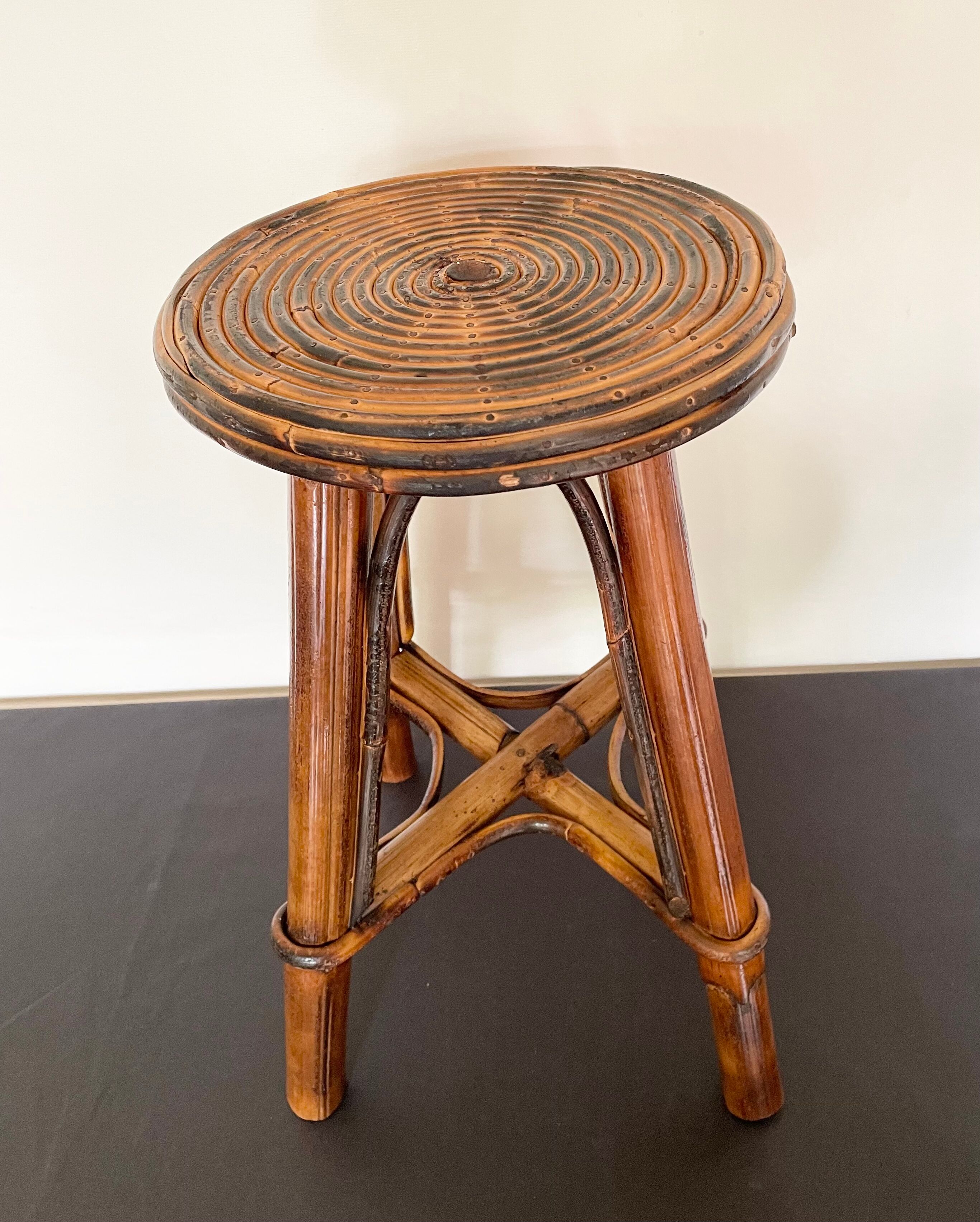 Smoked bamboo stool