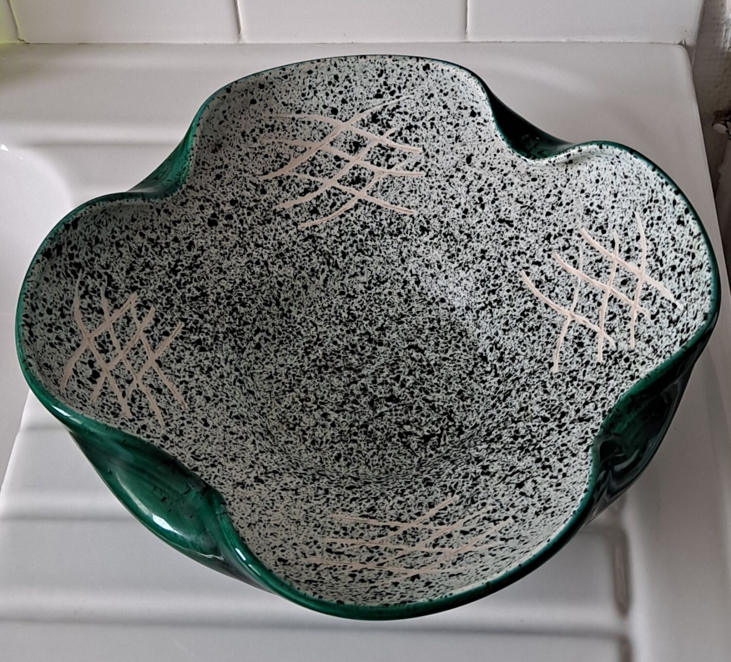 Green ceramic cup 50s