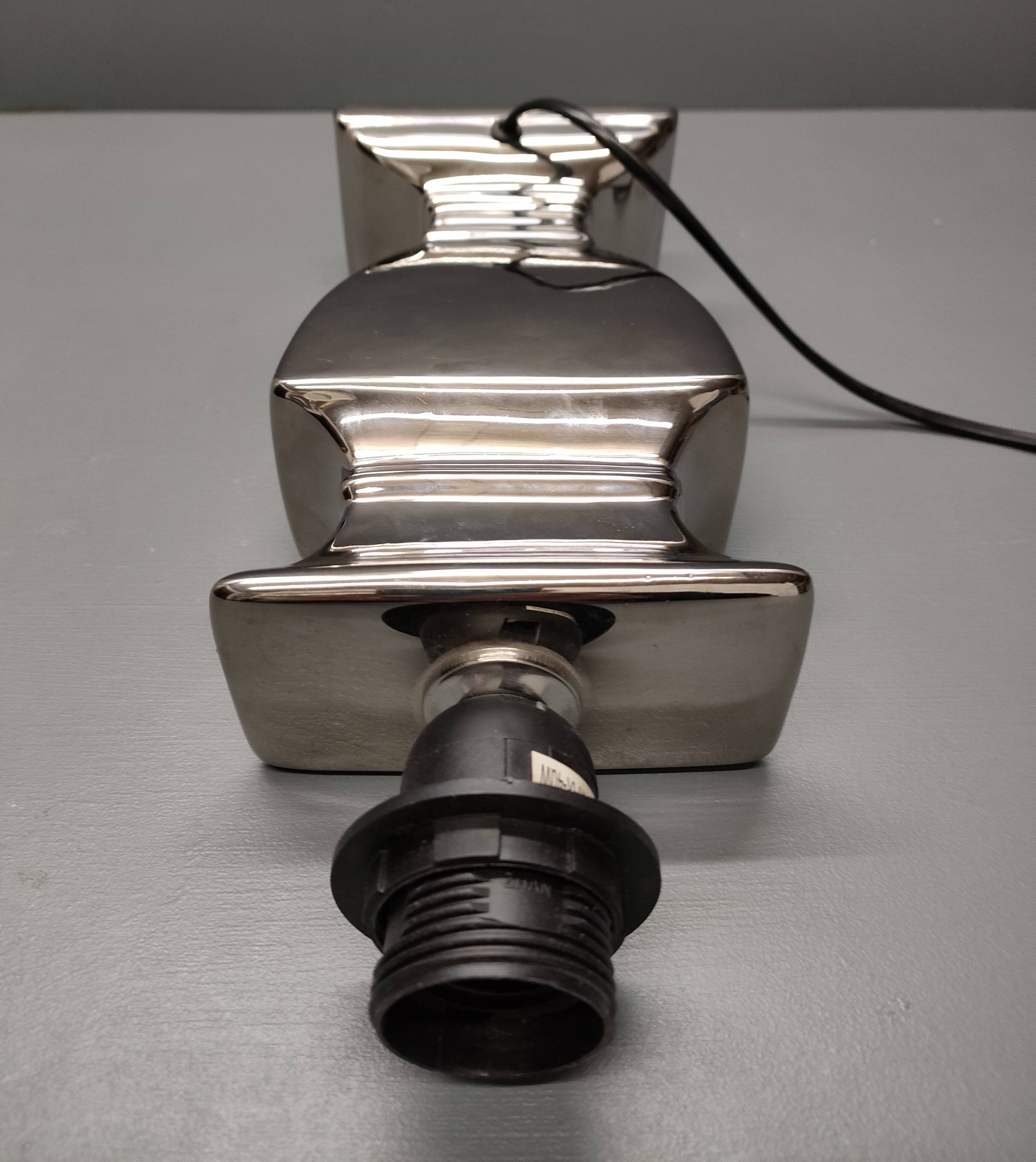 Druline ~ contemporary living room lamp ceramic silver black shade