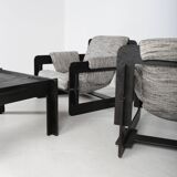 Pair of armchairs and coffee table Rover by Arne Jacobsen, 1968