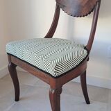 Pair of mahogany gondola chairs – Empire style – 20th century, restored