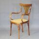 Kohn No. 196 curved wood bistro armchair, new cane