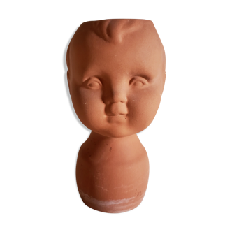 Terracotta pot cover baby head