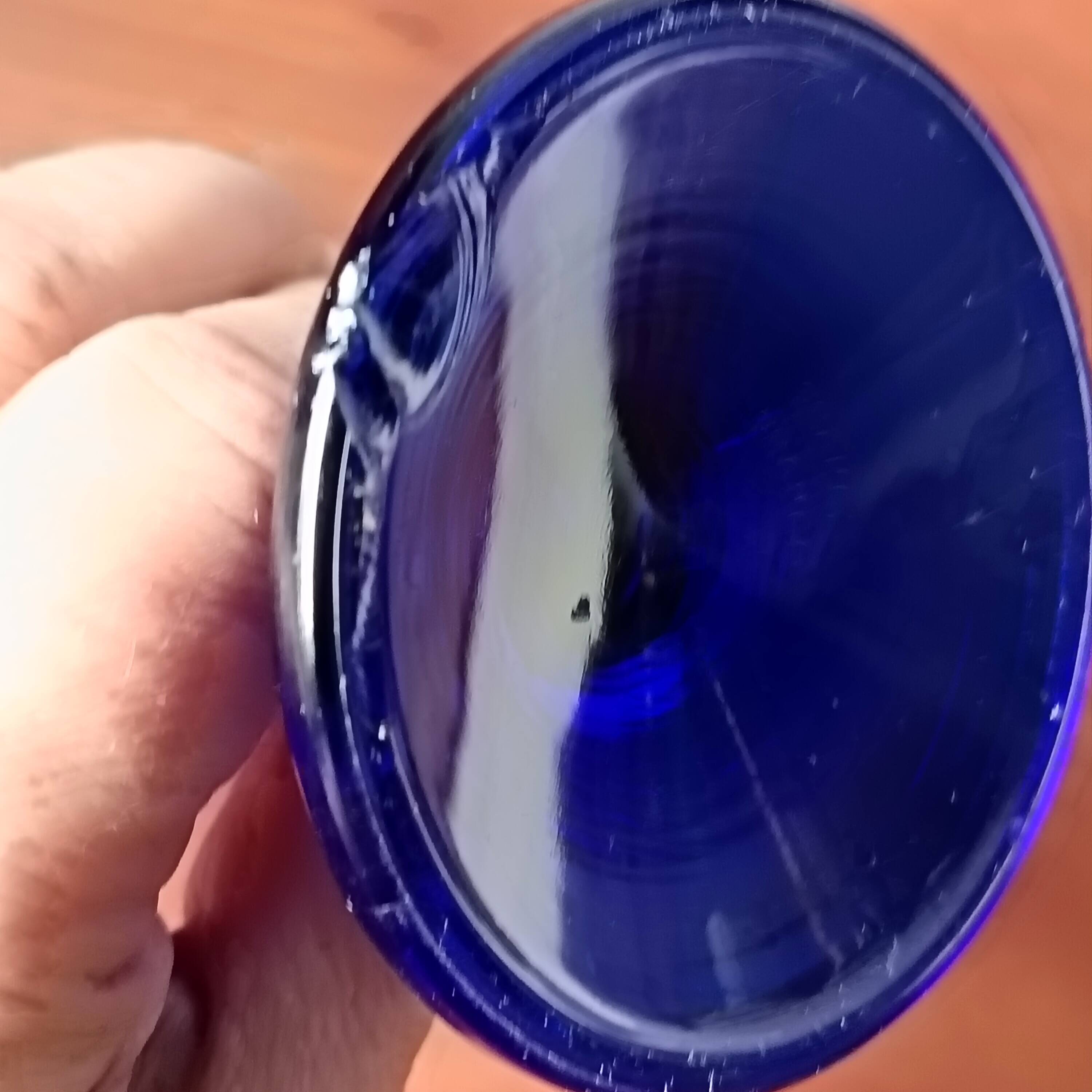 6 vintage LUMINARC France cobalt blue ice cream cups, "gourmet" model