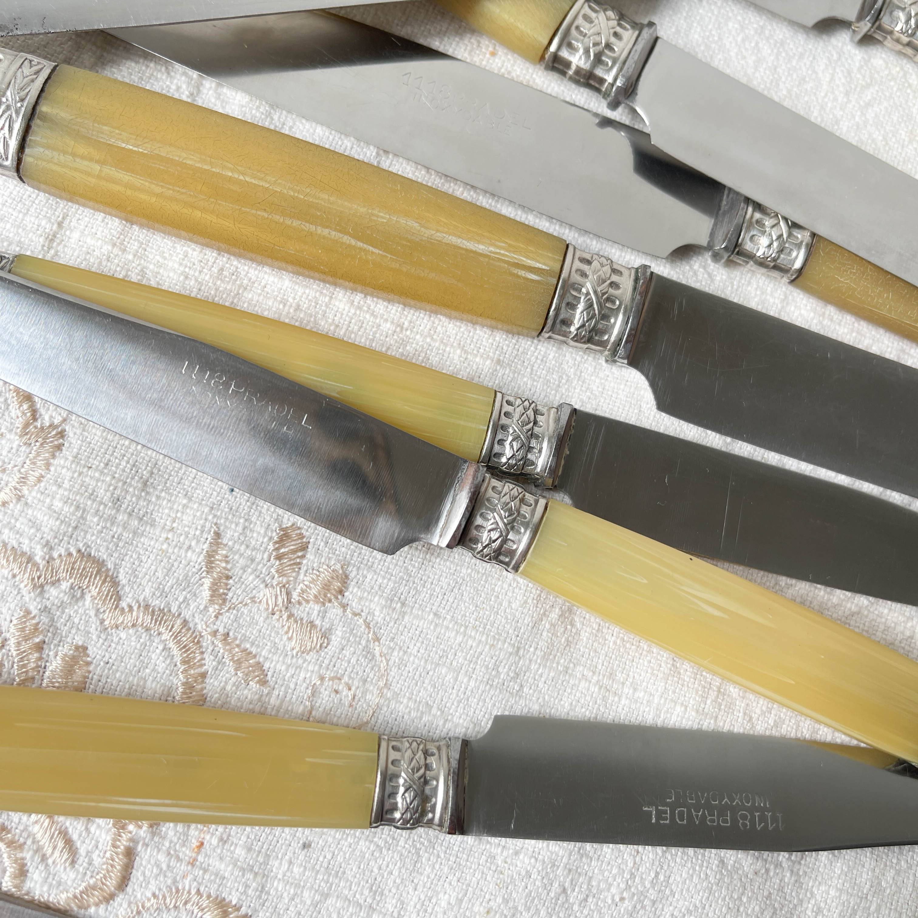 12 couteaux vintage bakélite Inox Pradel