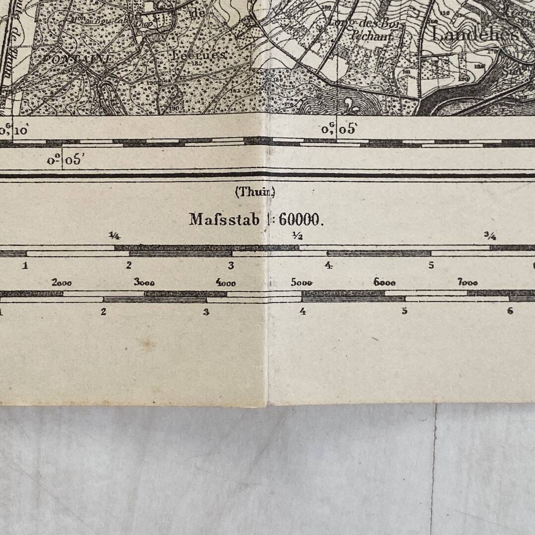 Vintage map of Charleroi surroundings 1914