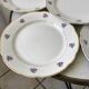 set of 6 flat plates Digoin Sarreguemines small flowers 50s