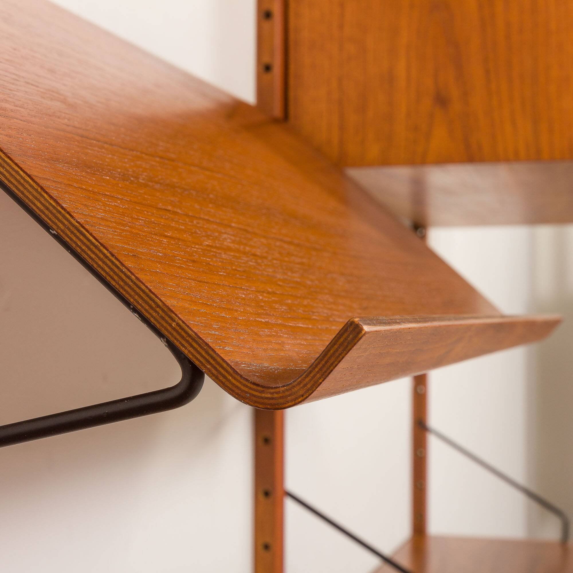 Poul Cadovius 4 bay teak wall unit for Cado, Denmark 1960s