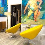 Paire de fauteuils lounge rétro Parabola