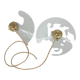 Pair of suspensions in white opaline