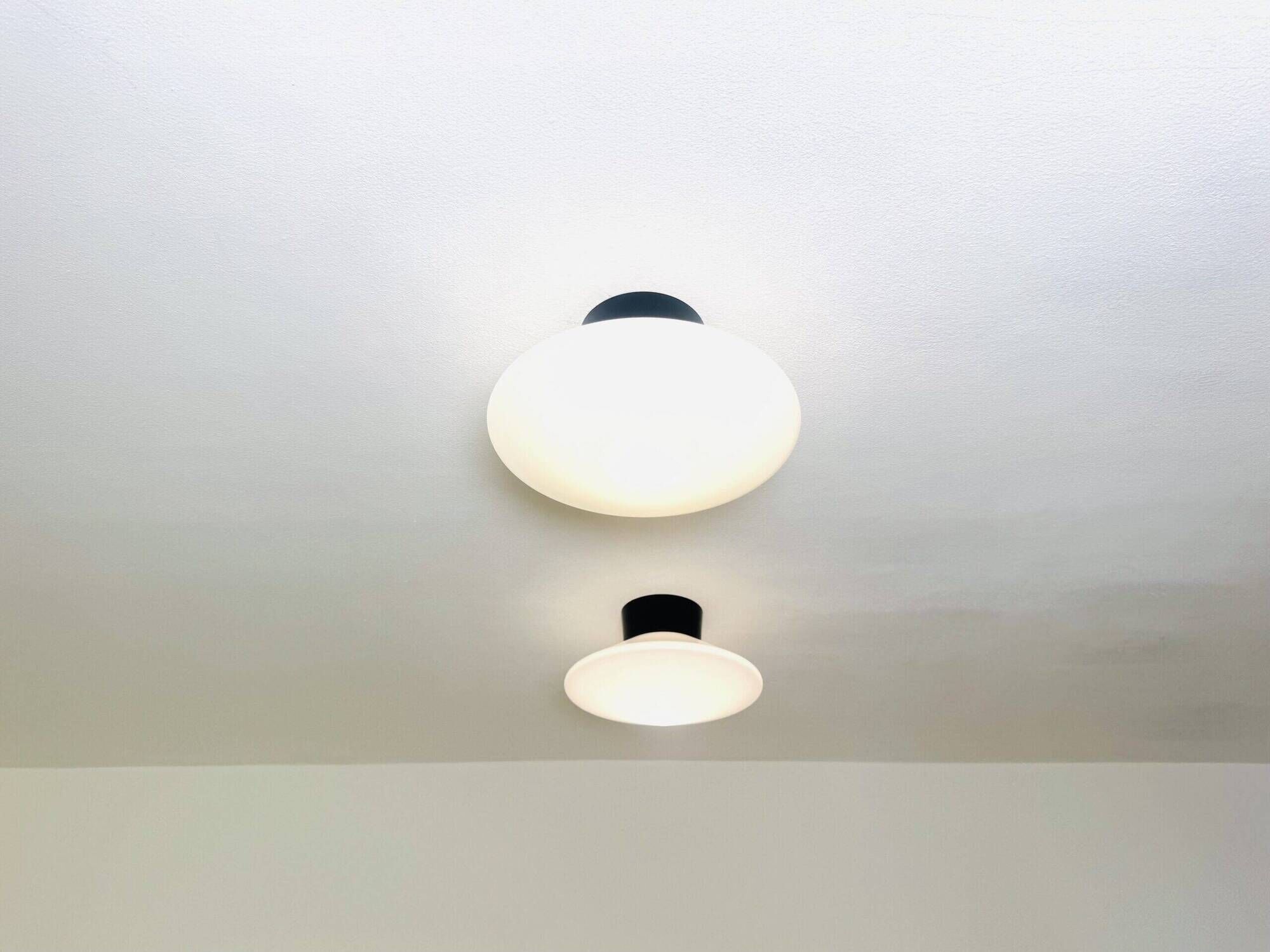 P-1410 Discus Milky Glass Ceiling Or Wall Lamps By Raak Amsterdam, The Netherlands 1960S