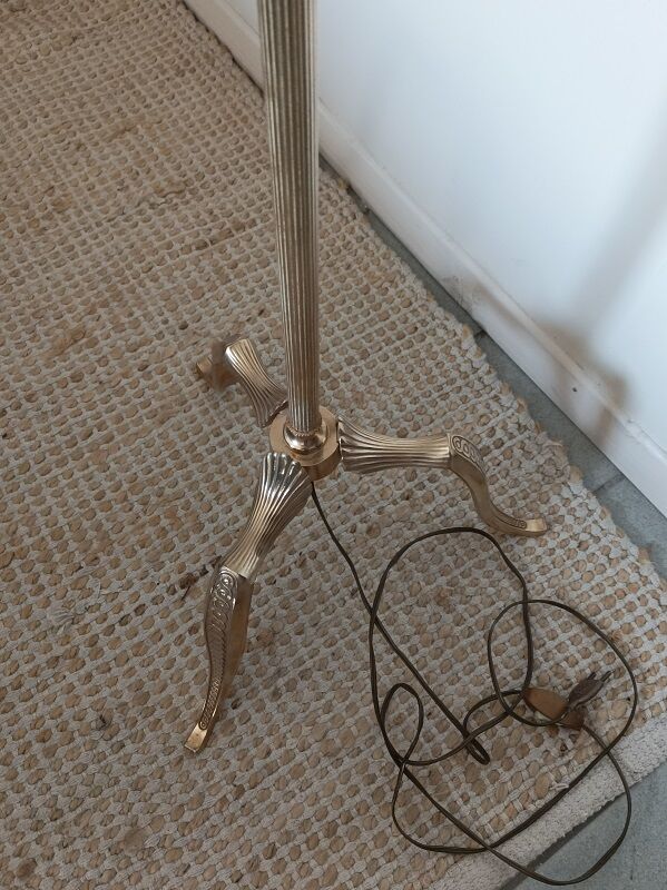 Floor lamp bronze brass round globe