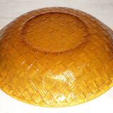 Large orange braided glass dish 27.5 cm