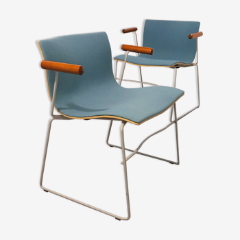 Pair of stacking armchairs model "Handkerchief" Massimo and Lella Vignelli for Knoll