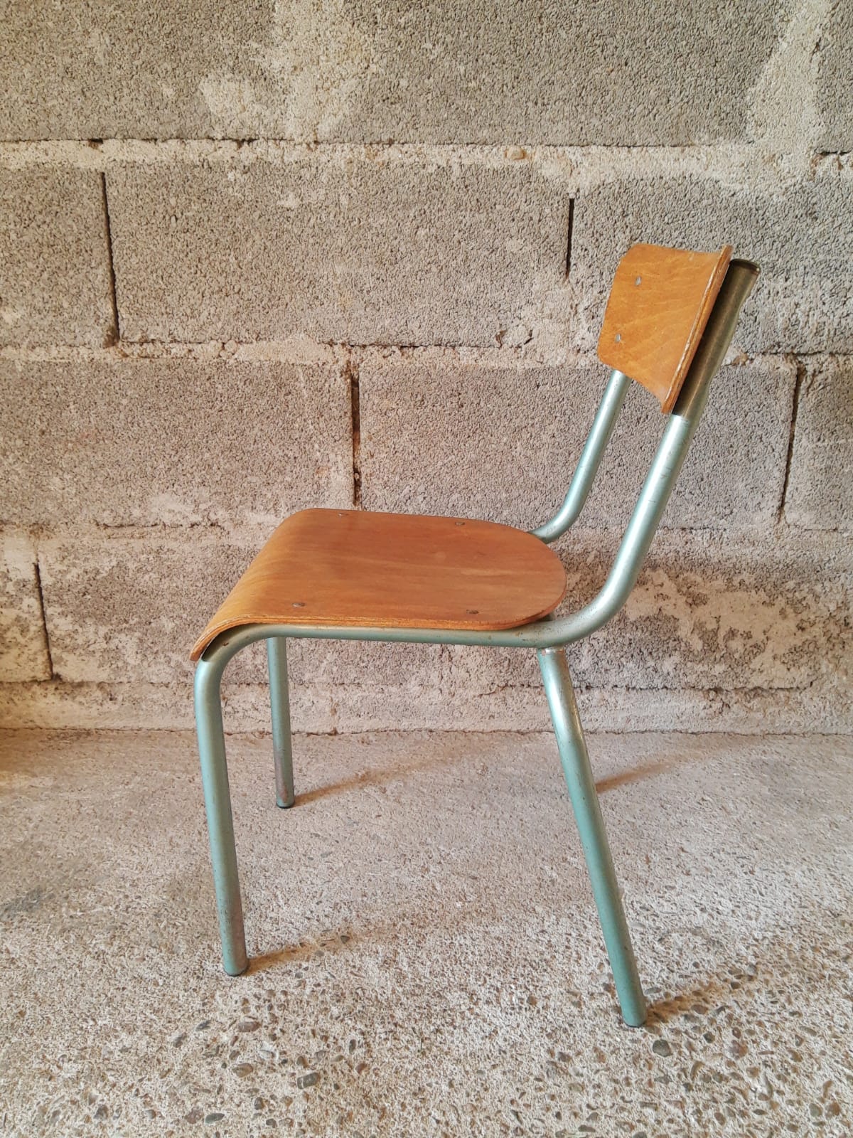 Vintage wood & metal school chair
