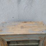 Antique wooden bathroom cabinet patinated
