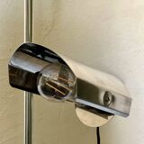 Scandinavian floor lamp in 70's Space Age style, chrome and steel