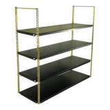 Black and gold metal wall shelf from the 1960s
