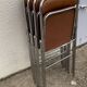 4 folding chairs chromed metal and Skaï fawn 1970
